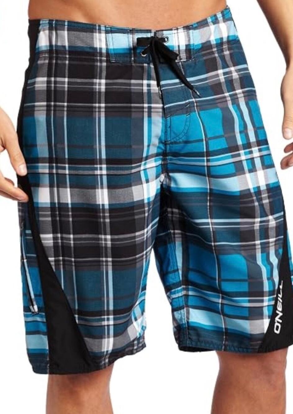O’Neill Blue Black Plaid Super Freak 22” Swim Trunks Shorts Boardshorts 40 NWT